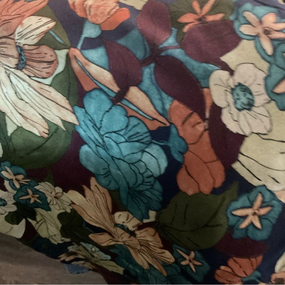 ZARA Basic High Neck Tie Front Floral Secretary Blouse S Corporate Siren Cottage - Picture 8 of 8